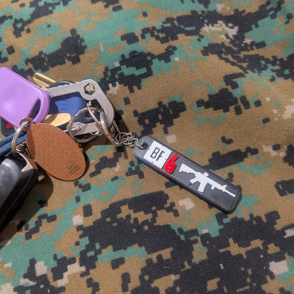 Battlefield 6 KEYCHAIN, BF6, Tactical, Games, Black, Video Games, FPS, Backpack