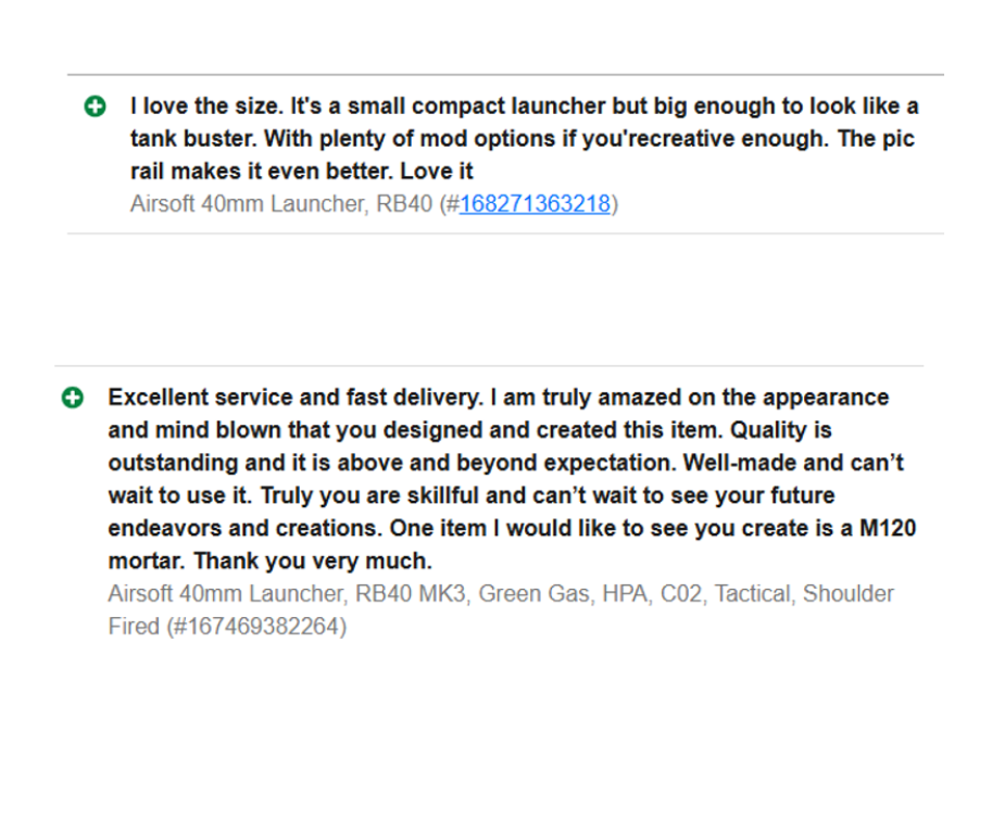 Airsoft 40mm Grenade/Rocket Launcher, RB40, CO2, HPA, SizableDesigns