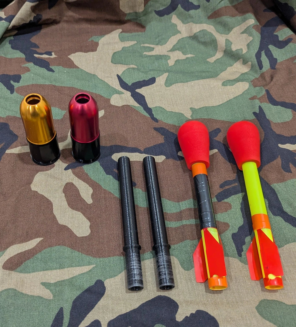 Airsoft 40mm Multi Purpose Shells Adapter, Stomp Rocket, ASG, Avengers,Green Gas