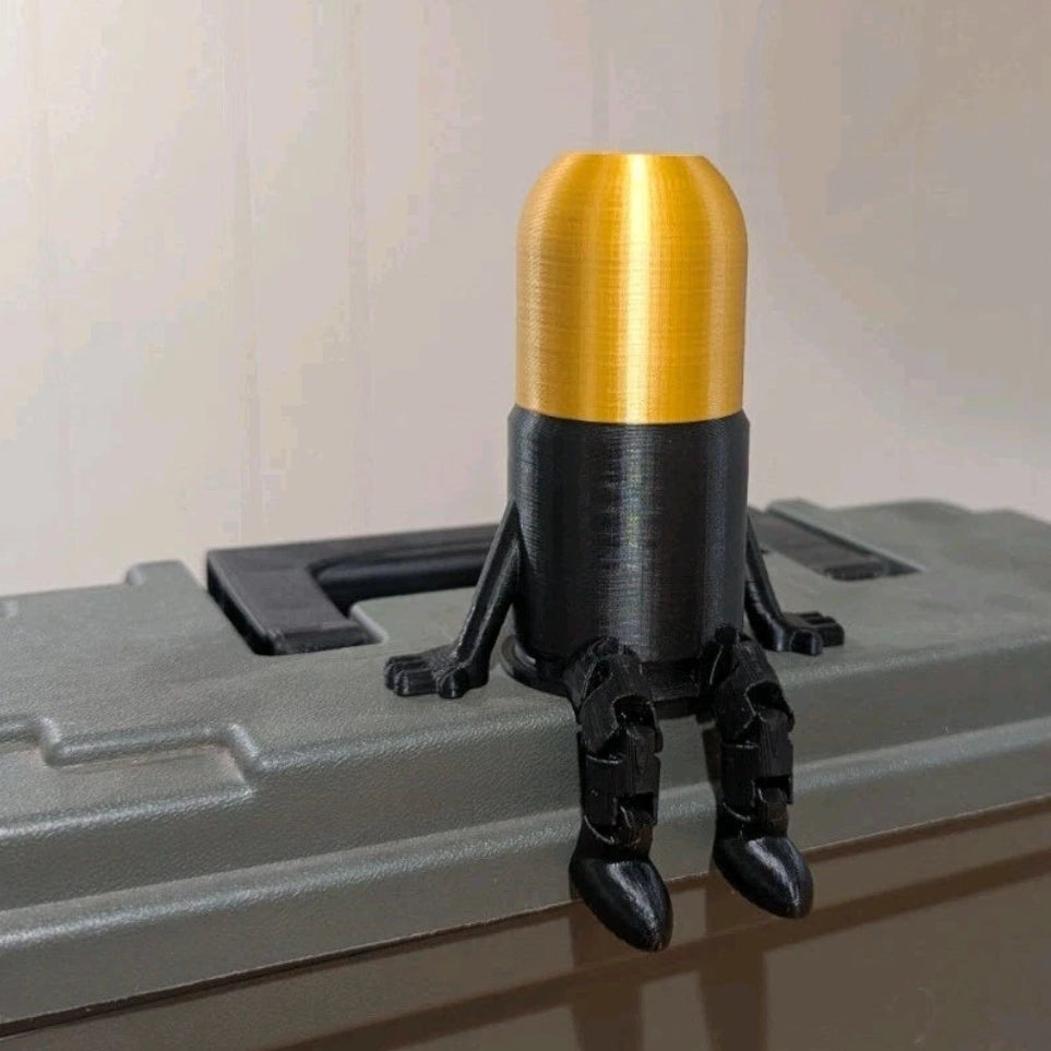 Airsoft 40mm Grenade Buddy, Airsoft Decor, Black, Gold, Accessories, 40mm Shell