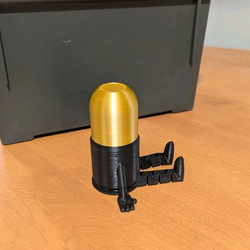 Airsoft 40mm Grenade Buddy, Airsoft Decor, Black, Gold, Accessories, 40mm Shell