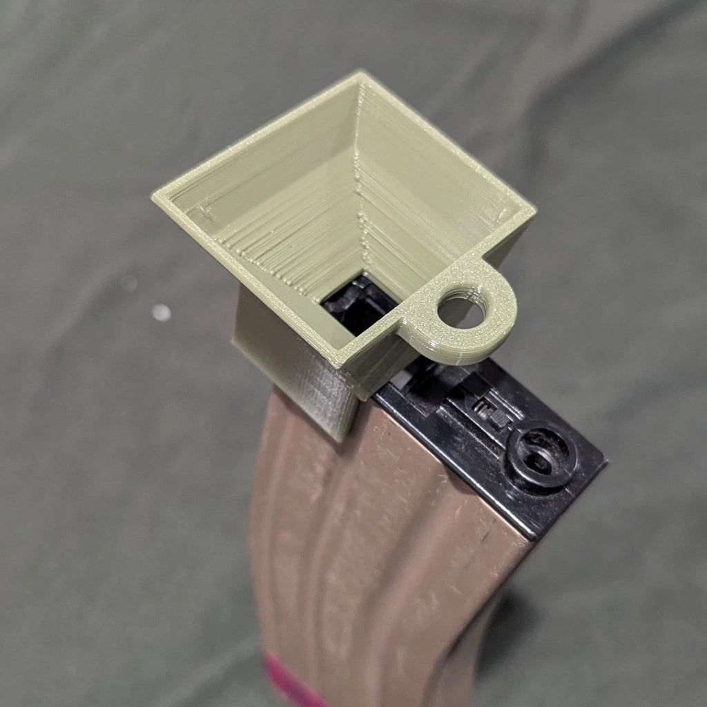 Airsoft AEG High-Cap Loader, 2 Pack, BB Funnel, Airsoft M4 Style Magazine, Green, Grey